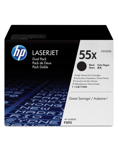 HP Laserjet P3011/P3015/M521 Toner Negro, 12.500 Paginas (Pack 2)