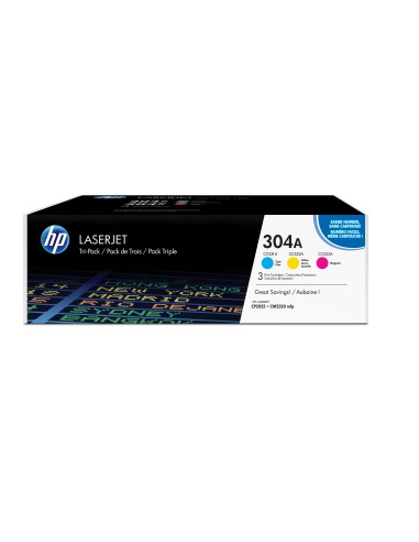 HP TONER LASER TRICOLOR 304A PACK 3