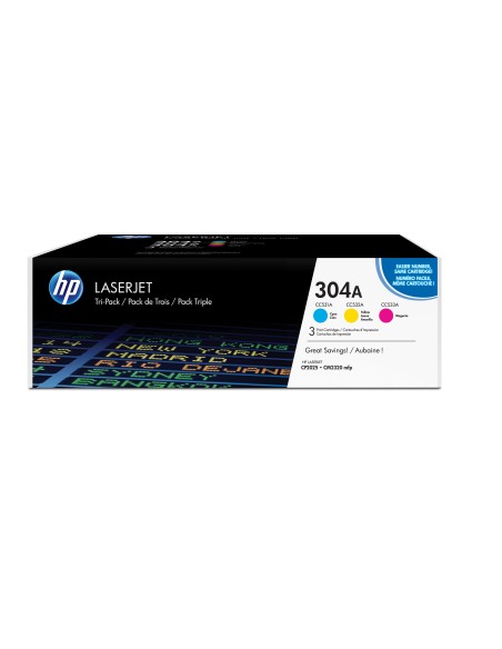HP TONER LASER TRICOLOR 304A PACK 3