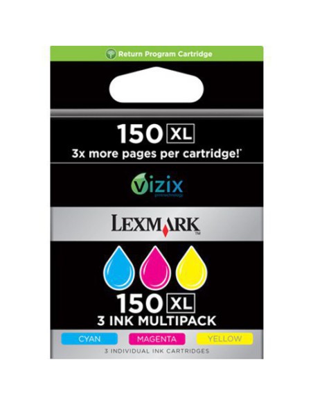Lexmark Pack 3 cartuchos color (CMY) Alto Rendimiento Retornables 150XL