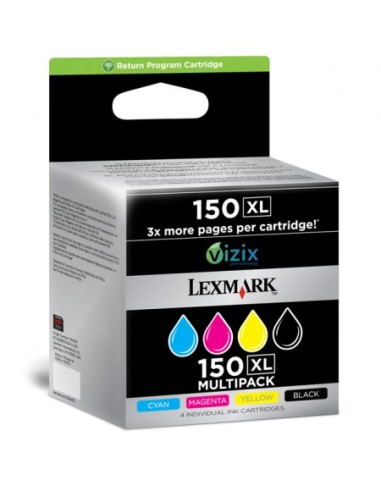Lexmark Pack 4 cartuchos (CMYK) Alto Rendimiento Retornables 150XL