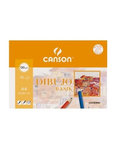 PACK LAMINAS DE DIBUJO A4 CANSON LISO  10H  130GR FILA  200406331 /C400110486